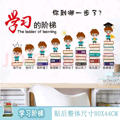 学习阶梯墙贴