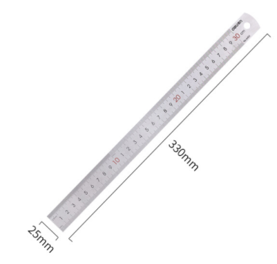 得力（deli） 8463 不锈钢直尺 30cm（银色）