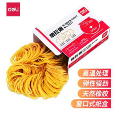得力（deli）100g实用橡皮筋/乳胶圈/牛皮筋 单盒装 3217