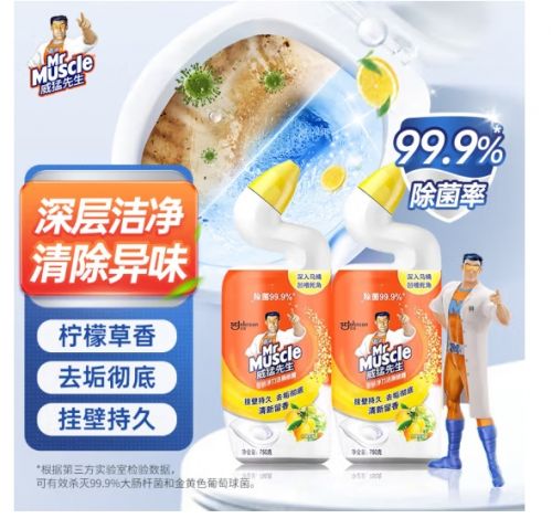 威猛先生（Mr Muscle）洁厕剂 750g*2瓶  洁厕啫喱 洁厕灵 洁厕液 马桶清洁