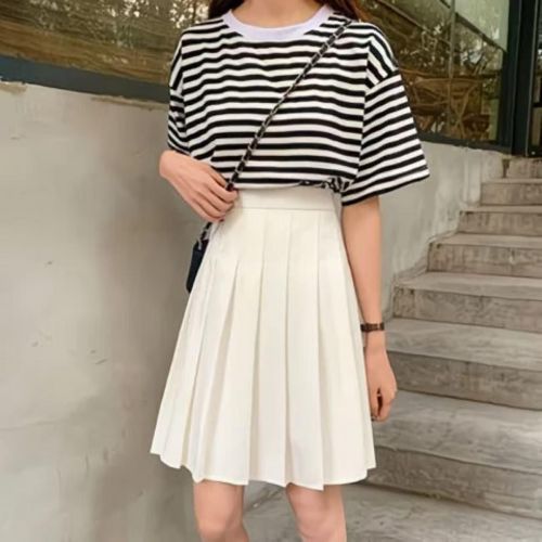女生裙子 白色 55长度